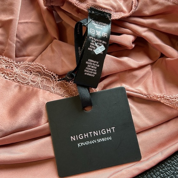 Jonathan Simkhai NIGHT COLD SHOULDER LACE TRIM JERSEY BODYSUIT BLUSH Sz M NEW - Picture 10 of 14